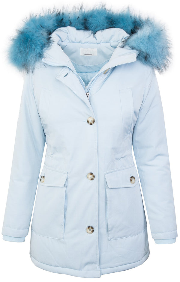Damen Winterjacke Parka mit Kapuze Kunstfellkragen D-350_78509.jpg