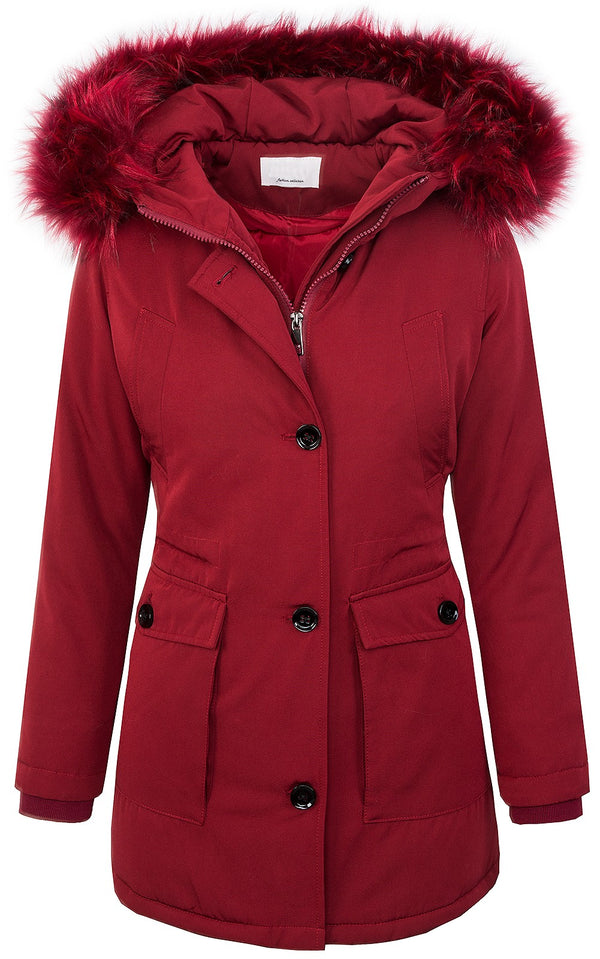 Damen Winterjacke Parka mit Kapuze Kunstfellkragen D-350_78510.jpg