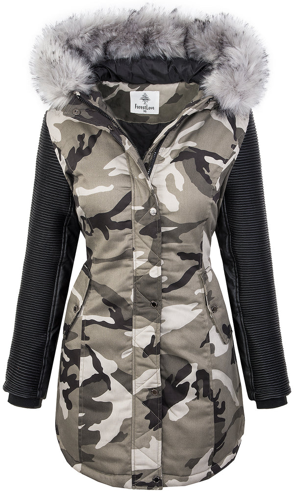 Damen Winterjacke Parka mit Kunstlederärmel Camouflage D-349_78501.jpg