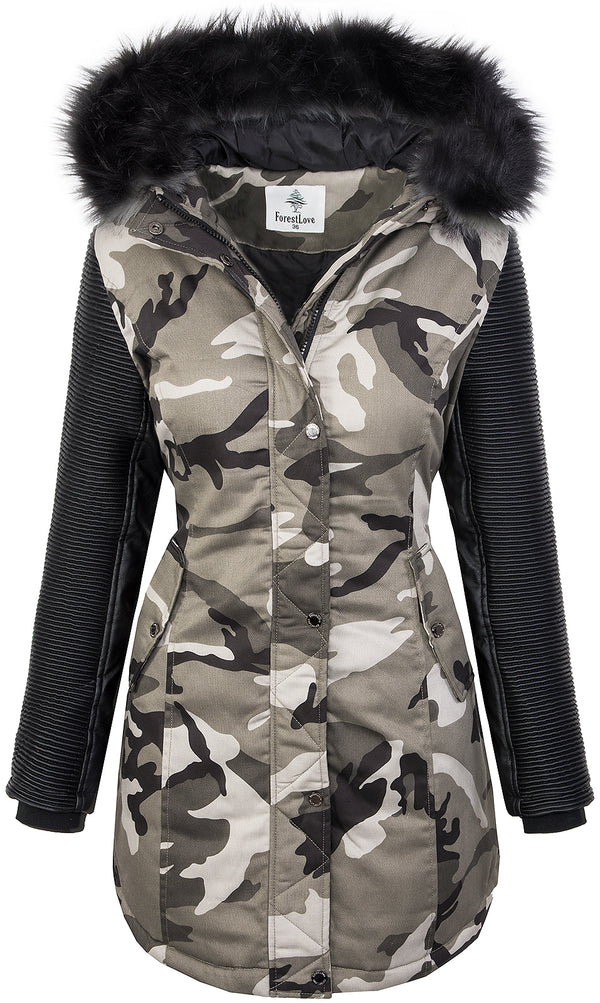 Damen Winterjacke Parka mit Kunstlederärmel Camouflage D-349_78505.jpg
