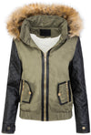 Damen Winterjacke Teddyfell-Futter Kunstlederärmel D-360 _78563.jpg