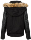 Damen Winterjacke Teddyfell-Futter Kunstlederärmel D-360 _78584.jpg