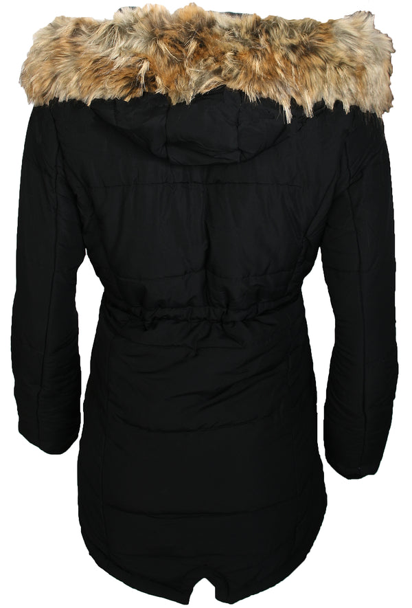 Damen Winterjacke mit Kapuze Kunstfellkragen EK-2699 _78977.jpg