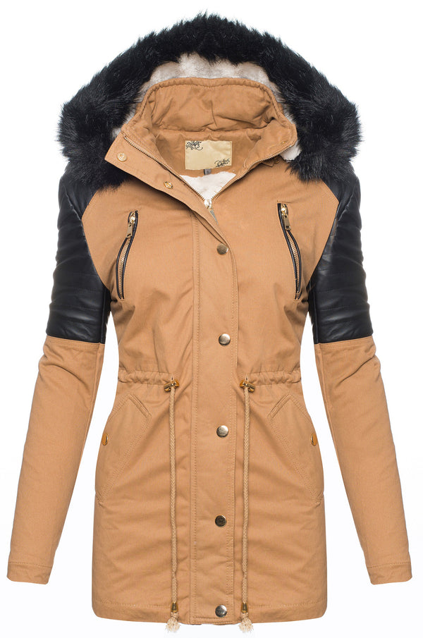 Damen Winterjacke mit Kunstfellkragen D-217_76945.jpg