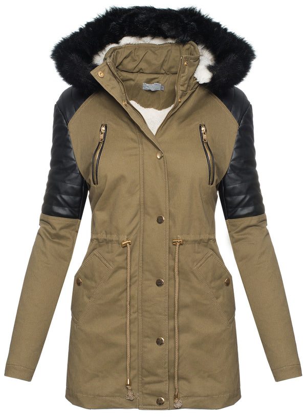 Damen Winterjacke mit Kunstfellkragen D-217_76949.jpg