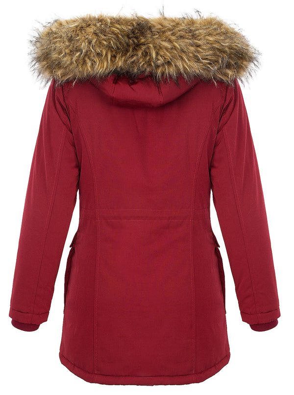 Damen Winterjacke mit Natur Kunst-Fellkragen D-376 _78637.jpg