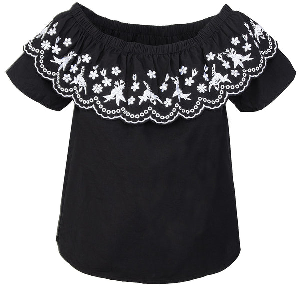 Designer Damen Bluse Top Tunika Blumenstickerei D-321_80476.jpg