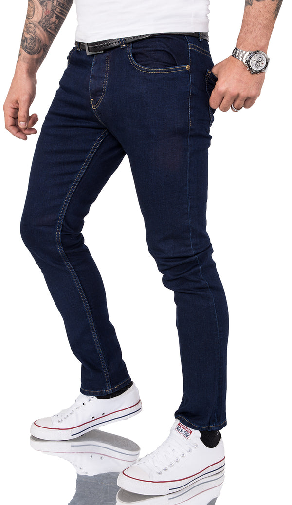Gelverie Herren Jeans Slim Fit Dunkelblau G-102_75850.jpg