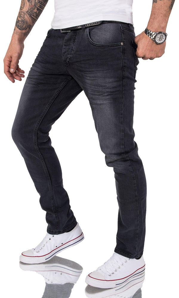 Gelverie Herren Jeans Slim Fit Dunkelgrau G-105_75841.jpg