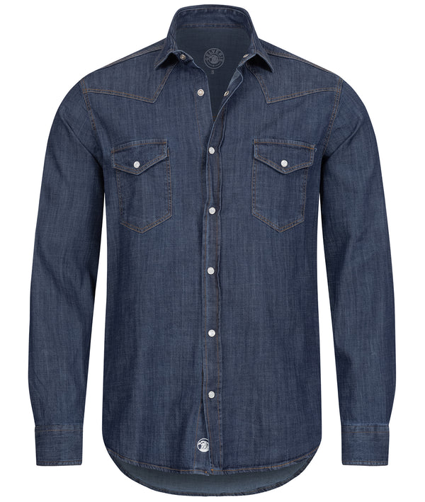 Gelverie Herren Jeanshemd Kentkragen Dunkelblau GH-102_75804.jpg
