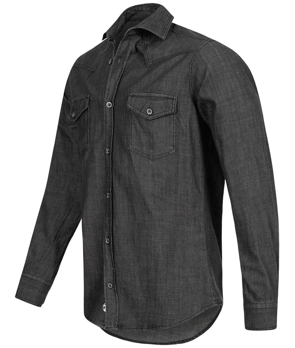 Gelverie Herren Jeanshemd Kentkragen Dunkelgrau GH-101_75802.jpg