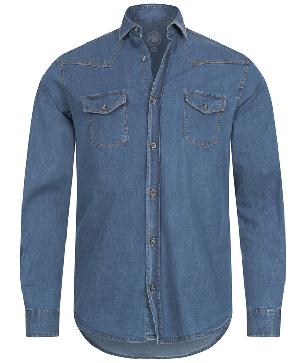 Gelverie Herren Jeanshemd Kentkragen Hellblau GH-104_84829.jpg