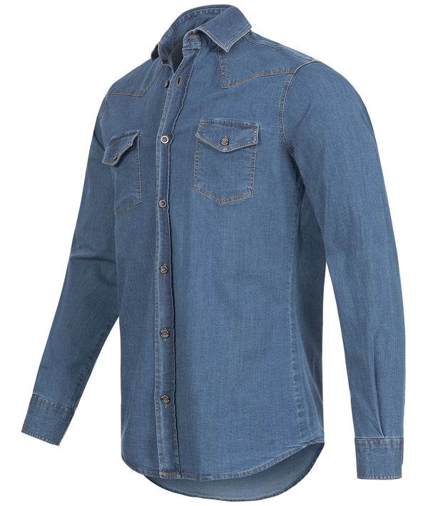Gelverie Herren Jeanshemd Kentkragen Hellblau GH-104_84830.jpg