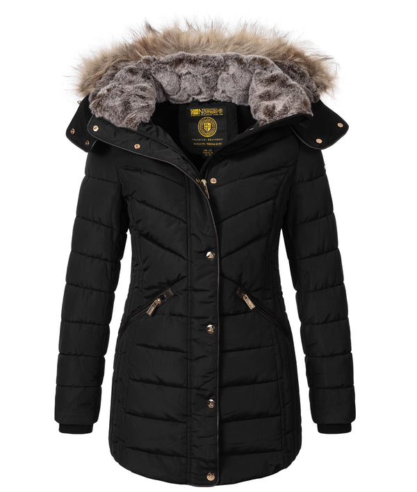 Geographical Norway Damen Winter Jacke mit Kunstfellkragen D-456 _81613.jpg