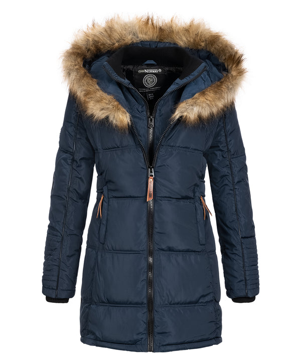 Geographical Norway Damen Winter Mantel mit Kunstfellkragen D-454 _81463.jpg
