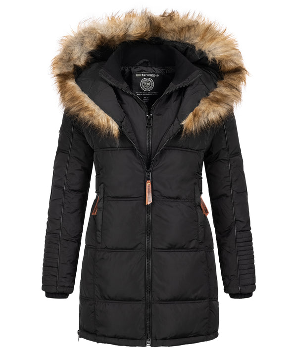 Geographical Norway Damen Winter Mantel mit Kunstfellkragen D-454 _81474.jpg
