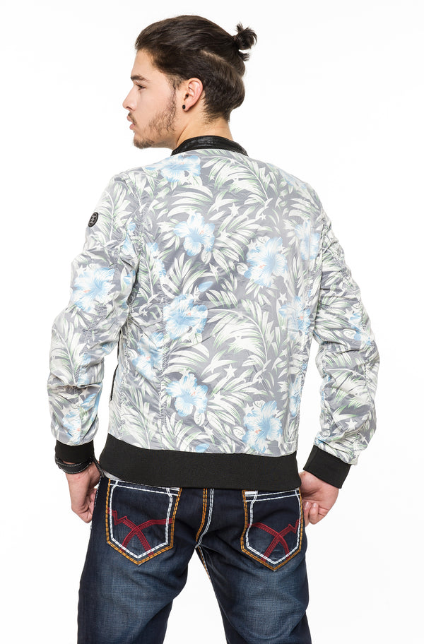 Herren Bomberjacke mit Paisley Muster Grau H-055_76109.jpg