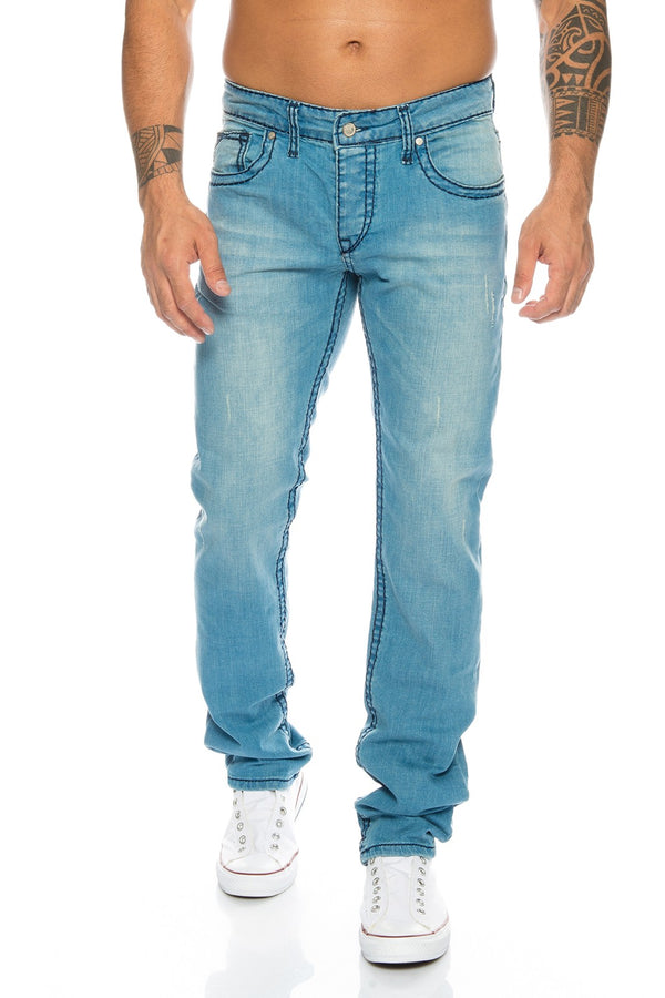 Herren Jeans dicke Nähte Regular Fit Blau H-118_51325.jpg