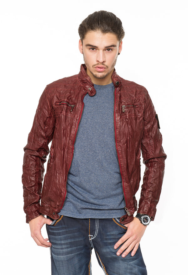 Herren Kunstlederjacke mit Knitterefekt H-052_79010.jpg