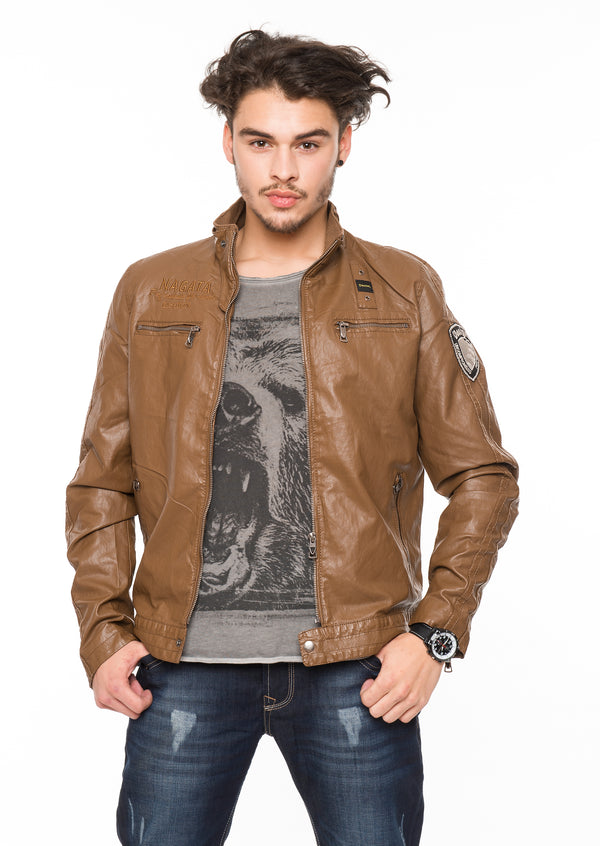 Herren Kunstlederjacke mit Stehkragen H-047_78996.jpg