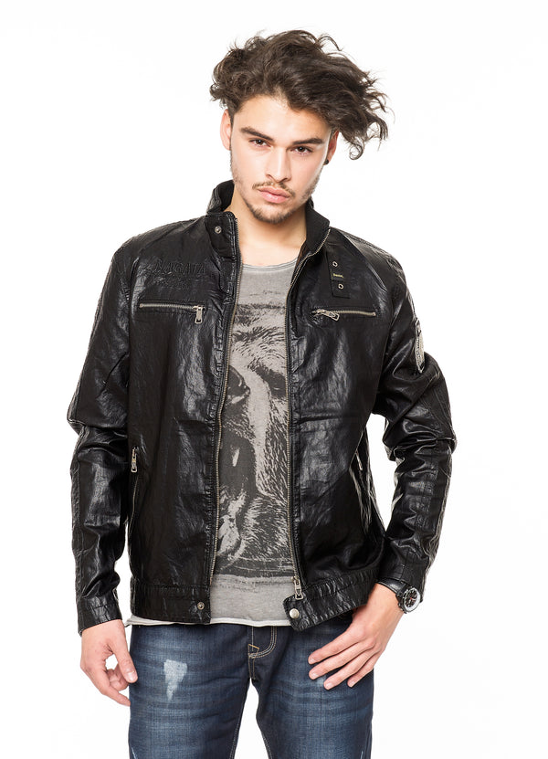Herren Kunstlederjacke mit Stehkragen H-047_78999.jpg