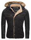 Herren Winter Bikerjacke mit Kunstlederärmeln gefüttert H-062 _79040.jpg