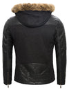 Herren Winter Bikerjacke mit Kunstlederärmeln gefüttert H-062 _79042.jpg