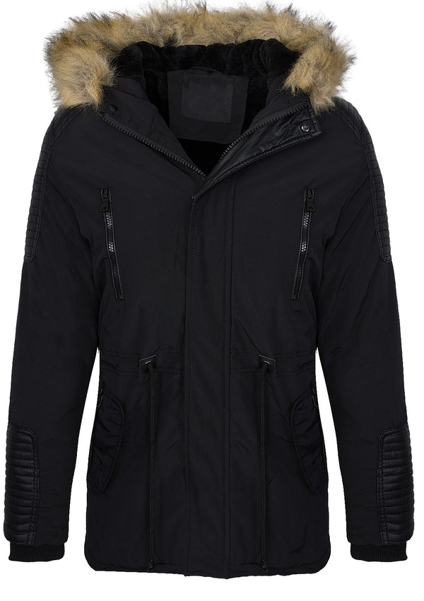 Herren Winter Jacke Kapuze mit Kunstfellkragen Teddyfell H-133_79140.jpg