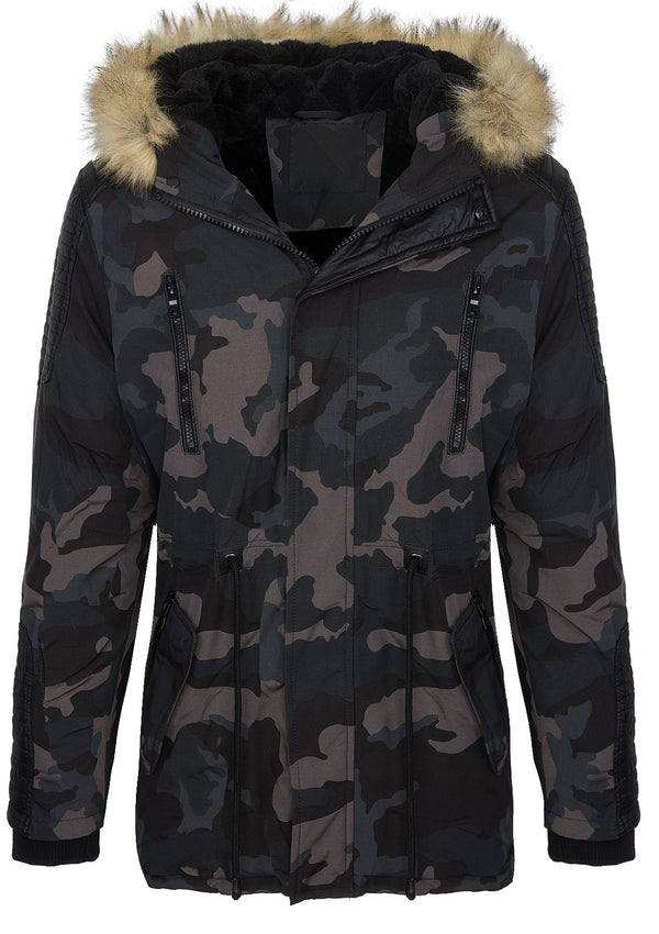Herren Winter Jacke Kapuze mit Kunstfellkragen Teddyfell H-133_79141.jpg