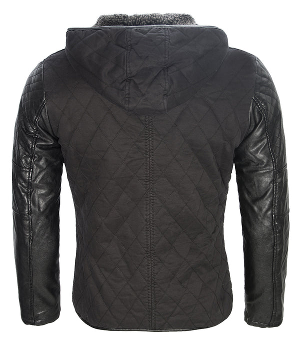 Herren Winter Jacke mit Kunstlederärmeln Teddyfutter H-063 _79048.jpg