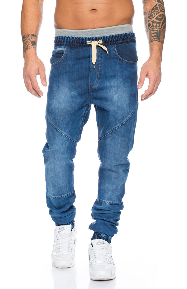 Lorenzo Loren Herren Hose Jogging-Style Blau LL-2523_75598.jpg