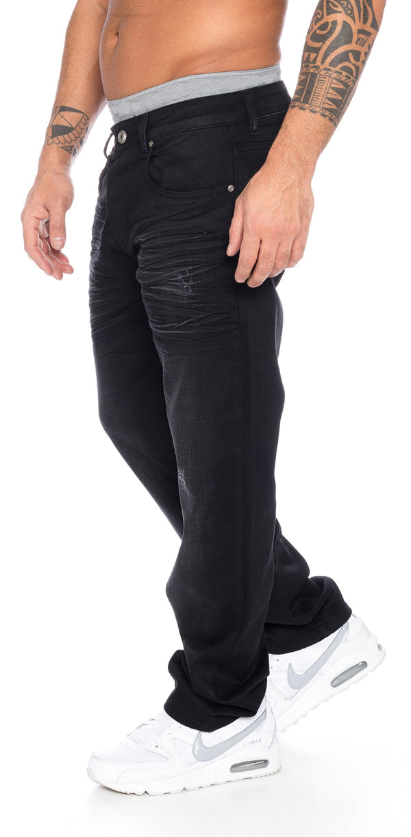 Lorenzo Loren Herren Jeans Comfort Fit Schwarz LL-303_75329.jpg
