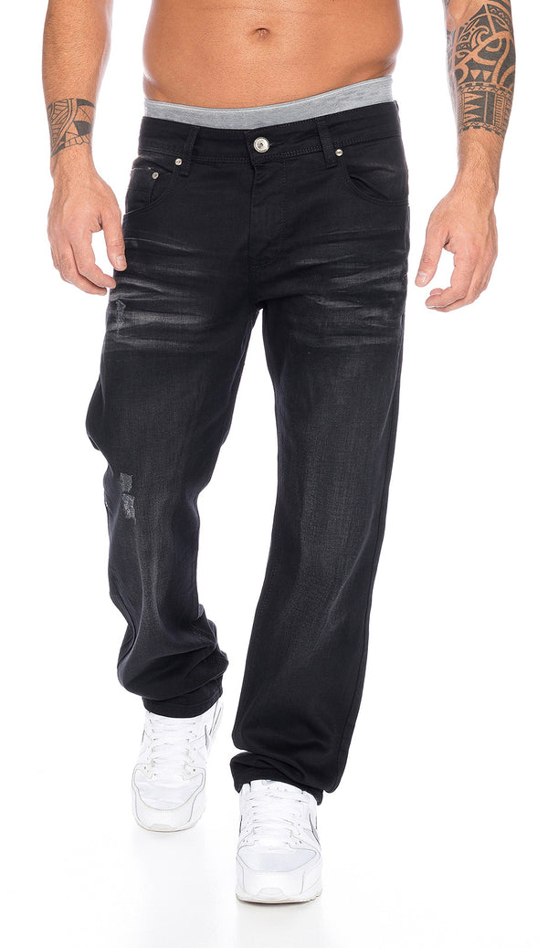 Lorenzo Loren Herren Jeans Comfort Fit Schwarz LL-304_83776.jpg