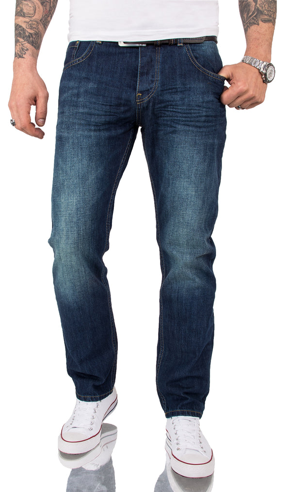 Lorenzo Loren Herren Jeans Regular Fit Dunkelblau LL-386_76168.jpg