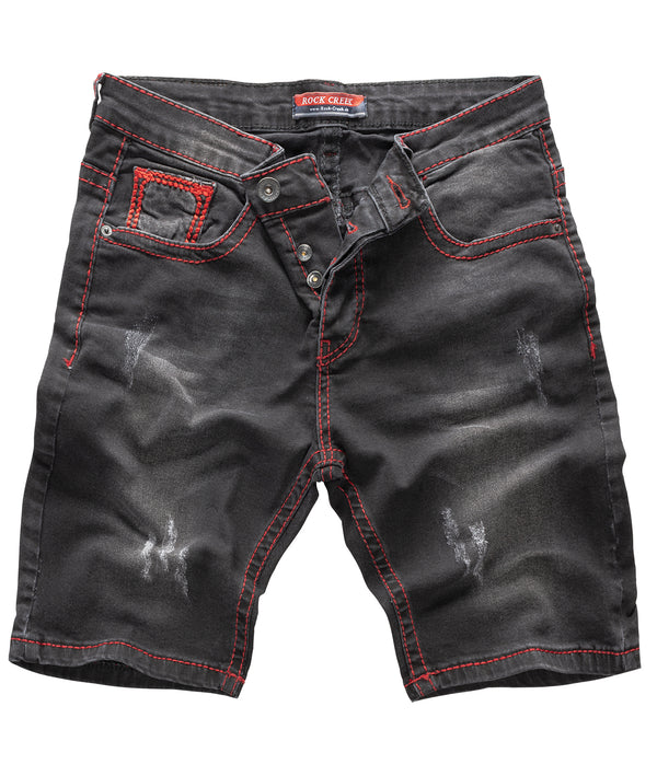 Rock Creek Herren Jeans Shorts Schwarz Dicke Nähte RC-2129_65199.jpg