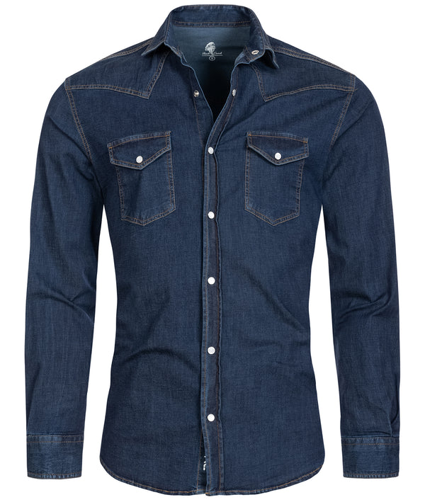 Rock Creek Herren Jeanshemd Kentkragen Dunkelblau H-200_75262.jpg