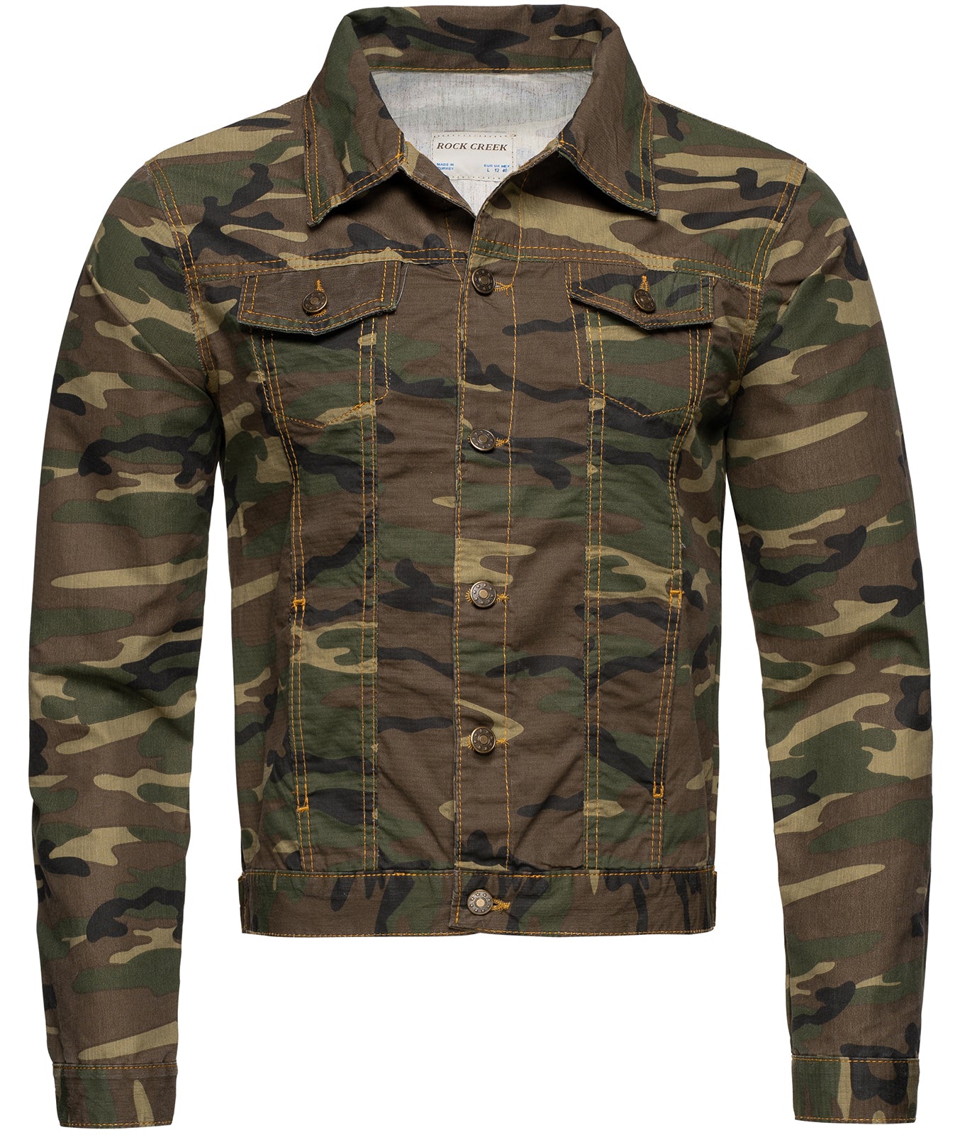 Rock Creek Herren Jeansjacke Army-Look Camouflage RC-2213