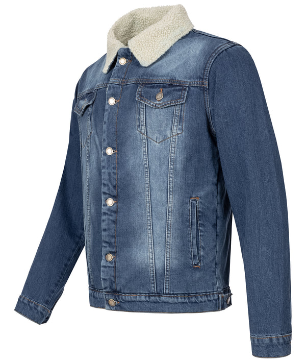 Rock Creek Herren Jeansjacke mit Teddyfellkragen H-217_83805.jpg