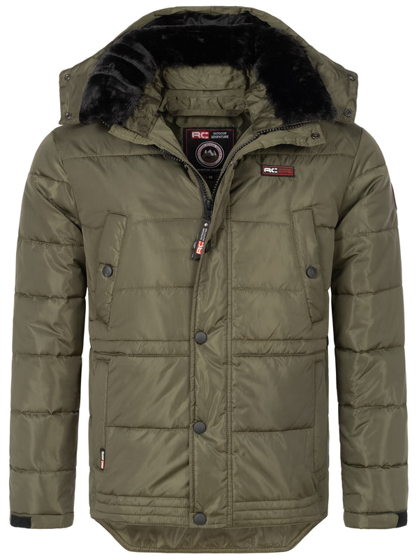 Rock Creek Herren Winterjacke H-393 olivgrün S-5XL wasserabweisende Outdoorjacke mit warmem Innenfutter und Taschen