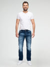Lorenzo Loren Herren Jeans Regular Fit Dunkelblau LL-4012