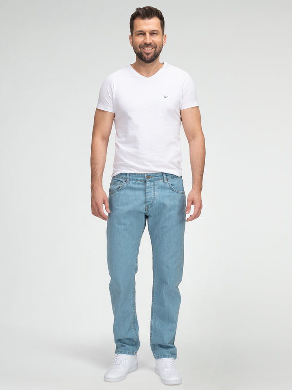 Lorenzo Loren Herren Jeans Regular Fit Hellblau LL-4014