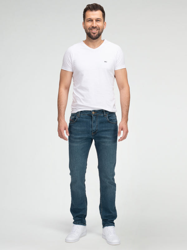 Lorenzo Loren Herren Jeans Regular Fit Blau LL-4016