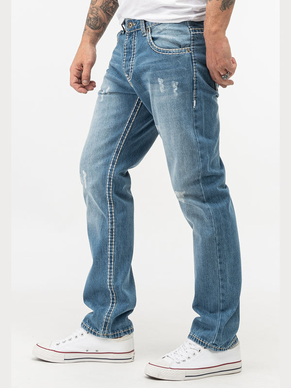 Rock Creek Herren Jeans Comfort Fit Blau RC-2268