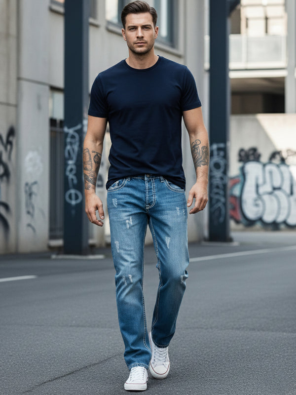 Rock Creek Herren Jeans Comfort Fit Blau RC-2268