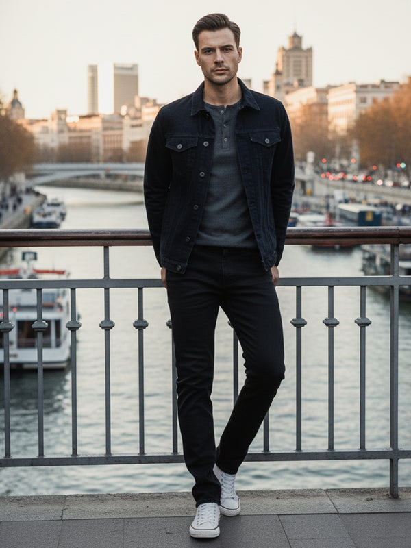 Rock Creek Herren Jeans Regular Fit Schwarz RC-2443