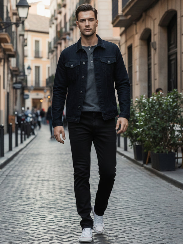 Rock Creek Herren Jeans Regular Fit Schwarz RC-2443