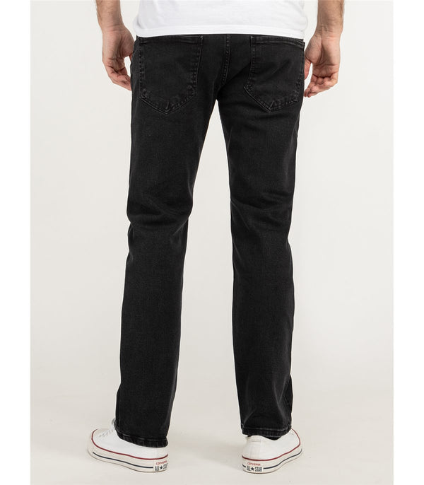 Lorenzo Loren Herren Jeans Regular Fit Schwarz LL-4007
