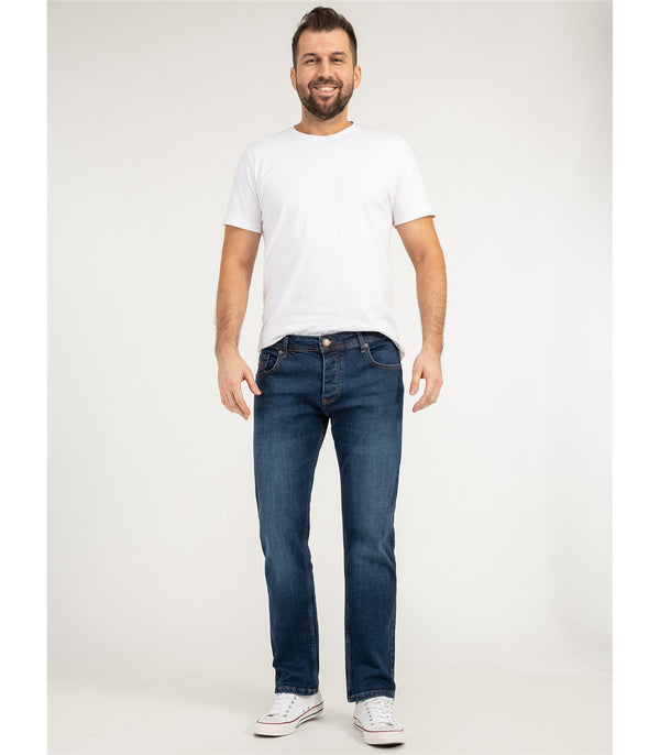 Lorenzo Loren Herren Jeans Regular Fit Blau LL-4008