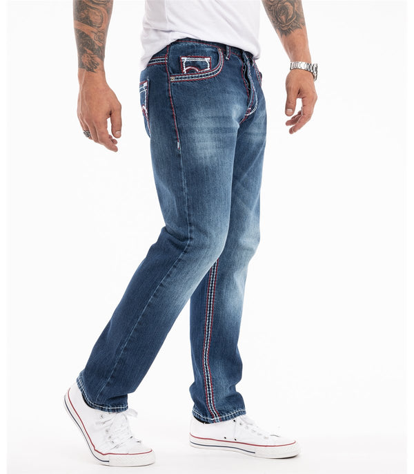 Rock Creek Herren Jeans Comfort Fit Dunkelblau RC-2272
