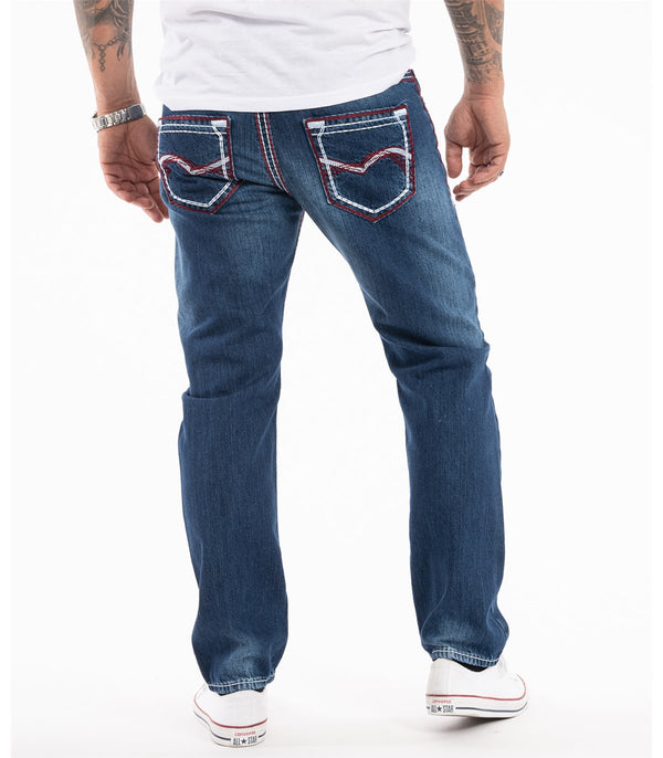 Rock Creek Herren Jeans Comfort Fit Dunkelblau RC-2272